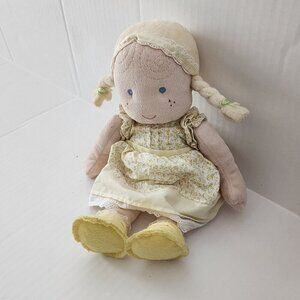 Carter's doll plush toy lovey  yellow dress shoes blonde braids blue eyes